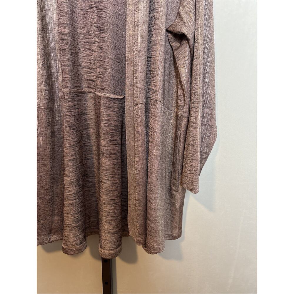 NEW Susan Graver Foil Printed Open Cardigan Women's 3X Pink Pockets Liquid Knit - Picture 4 of 11